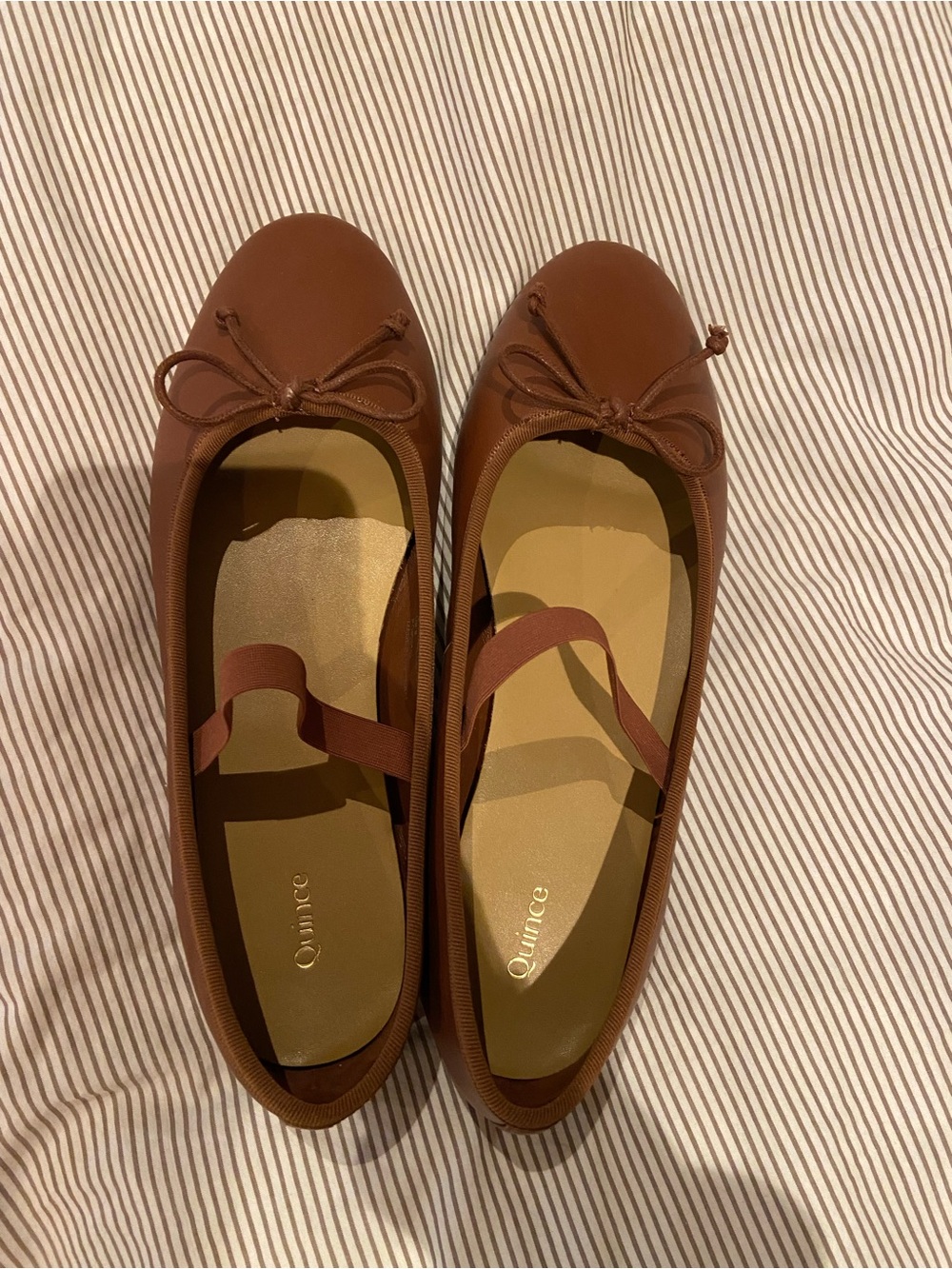 NWT quince ballet Mary Jane flat sz 8 cognac - Picture 2 of 6